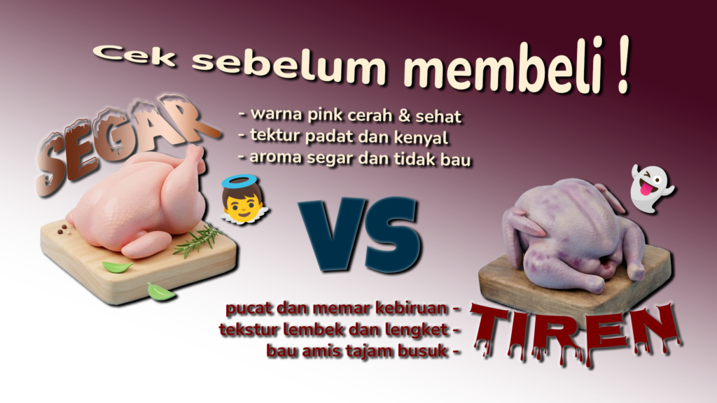 daging segar versus tiren